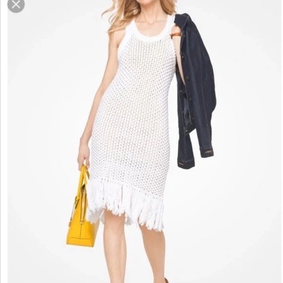 Michael Kors Cream Crochet Knit Top